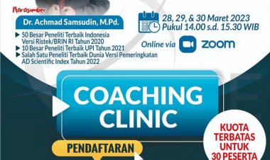 [28, 29, dan 30 Maret 2023.] COACHING CLINIC “Ayo Menulis Sampai Publish!!”