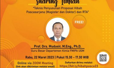 [22 Maret 2023] Teknis Penyusunan Hibah Penelitian Pascasarjana DIKTI, dan RTA UGM