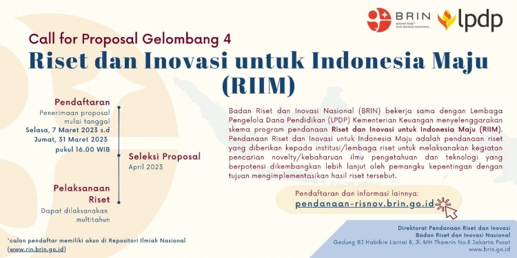 [07 - 31 Maret 2023] Riset dan Inovasi untuk Indonesia Maju Batch 4
