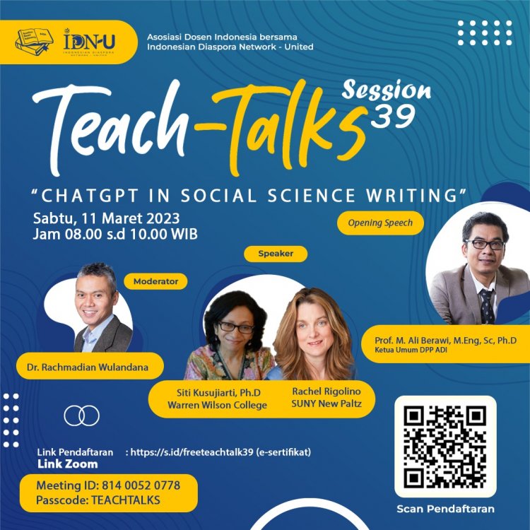 [11 Maret 2023] Teach Talks Session 39 | ChatGPT in Social Science Writing