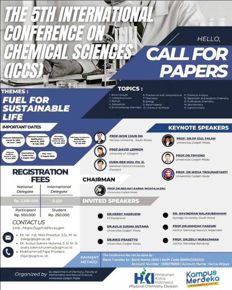 [8-9 August 2023] The 5th International Conference on Chemical Science