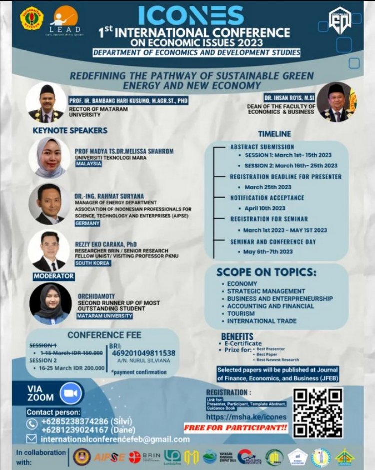 [May 6-7, 2023] 1st INTERNATIONAL CONFERENCE ON ECONOMIC ISSUES (ICONES) 2023