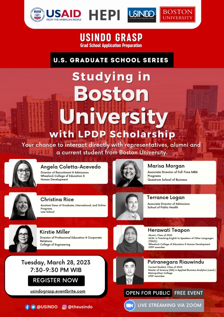 [28 Maret 2023] Studying in Boston University with LPDP Scholarship