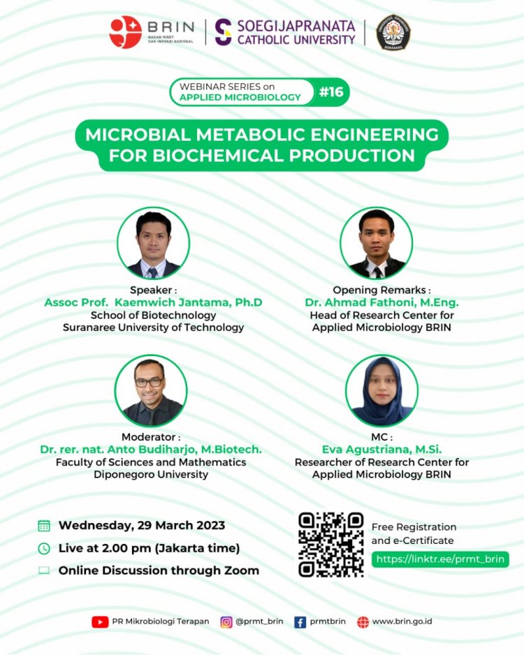 [29 Maret 2023] Microbial Metabolic Engineering for Biochemical Production