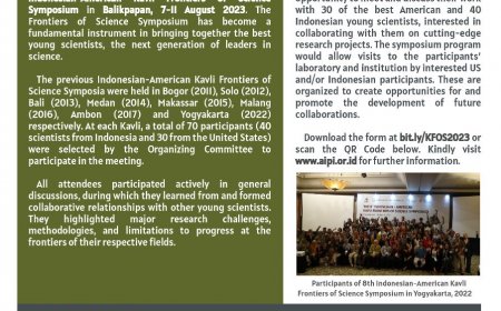 [7 - 11 Agustus 2023] Call For Expression of Interest  The 9th Indonesian - American Kavli Frontiers of Science Symposium