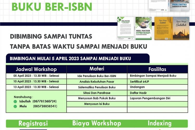 [5,10,13 April 2023] WORKSHOP BIMBINGAN PENULISAN BUKU BER- ISBN ...