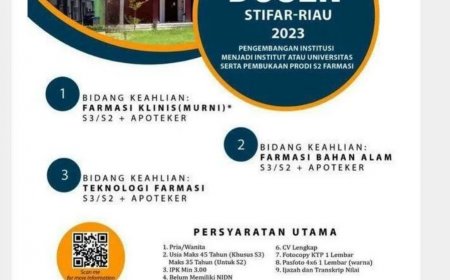 [ 7 Juli 2023 ] Lowongan Dosen STIFAR RIAU 2023