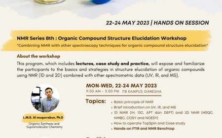 [ 22-24 Mei 2023 ] Introduction to NMR: How and why NMR is a powerful tool in structure elucidation