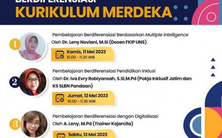 [11-13 Mei 2023] DIKLAT 32 JP GURUCITA GRATIS RAGAM PEMBELAJARAN BERDIFERENSIASI KURIKULUM MERDEKA