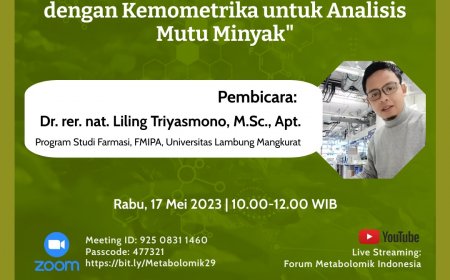 [17 Mei 2023] Aplikasi qNMR dan Kombinasinya dengan Kemometrika untuk Analisis Mutu Minyak