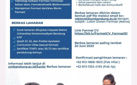 [ 20 Juni 2023] Loker Dosen Prodi Farmasi S1