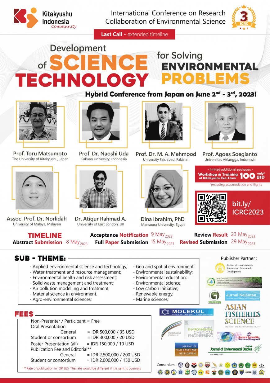 [Conference | 02 - 03 Juni 2023] International Conference on Research Collaboration on Environmental Science (ICRC) 2023
