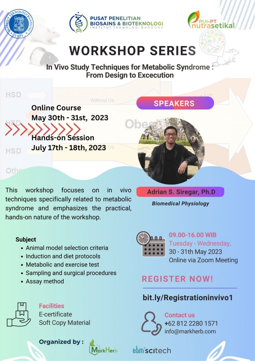 [May 30th - 31st, 2023] In Vivo Study Techniques for Metabolic Syndrome: From Design to Execution