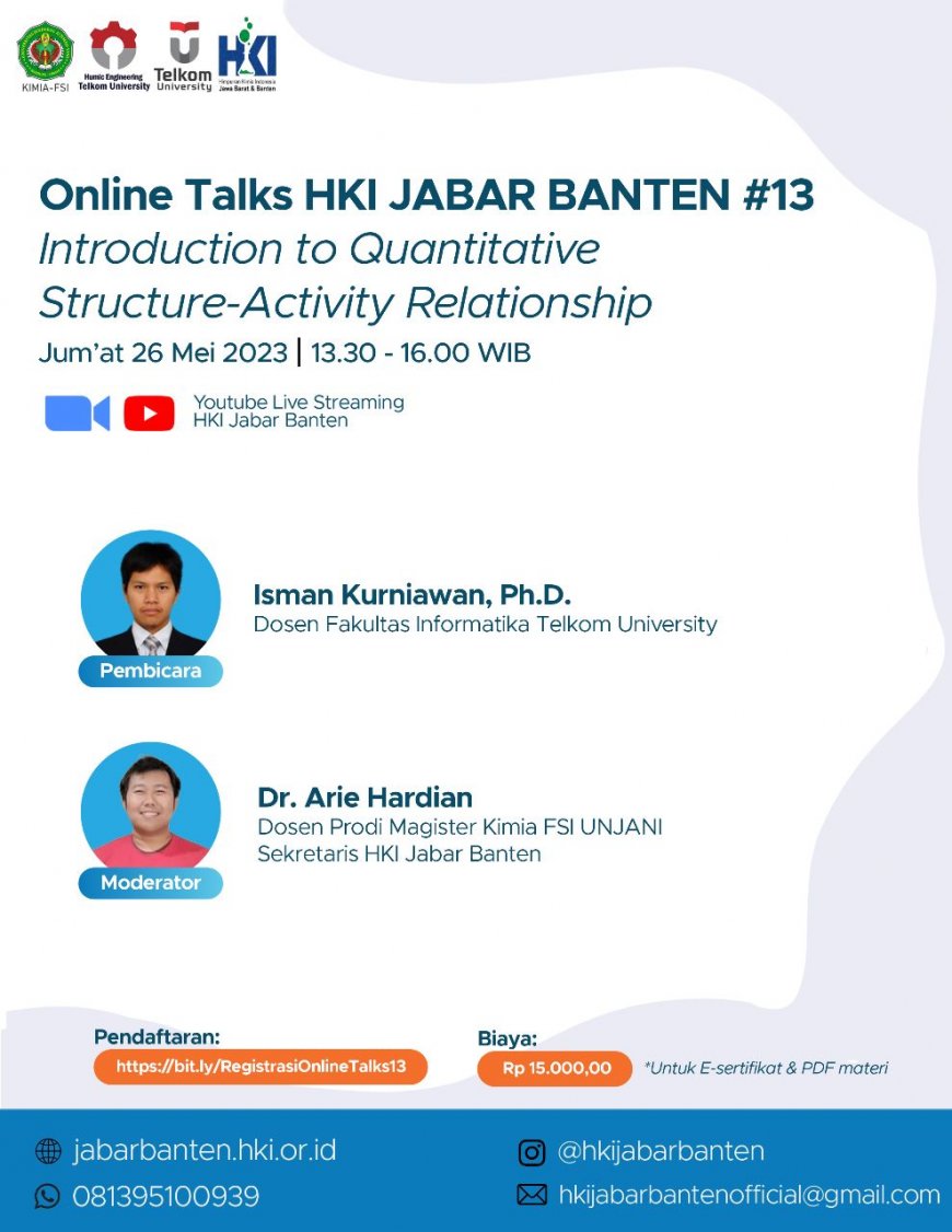 [26 Mei 2023] Seminar HKI | Introduction to Quantitative Structure-Activity Relationship
