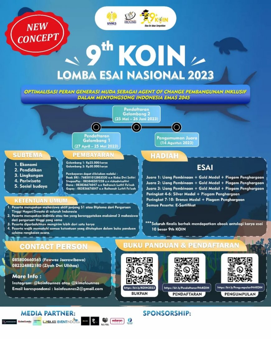[27 April - 10 Juni 2023] Lomba Karya Tulis Ilmiah dan Lomba Esai Nasional the 9th KIME On Ideas Competition 2023