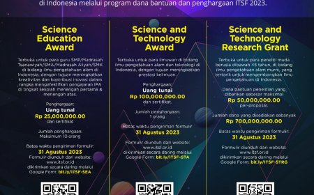 [Kesempatan Platinum] Indonesian Toray Science Foundation (ITSF) 2023