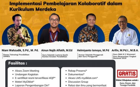[ 5 - 8 Juni 2023 ] Diklat Gratis Guru 40 JP Implementasi Pembelajaran Kolaboratif dalam Kurikulum Merdeka
