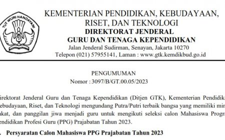 [Kesempatan Platinum] Seleksi Calon Mahasiswa Program Pendidikan Profesi Guru (PPG) Prajabatan Tahun 2023