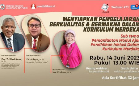[14 Juni 2023] [Sertifikat 32 JP] Pembelajaran Berkualitas dan Bermakna dalam Kurikulum Merdeka