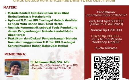 [25-27 Juli 2023] Workshop Kromatografi Cair Berbasis Metabolomik