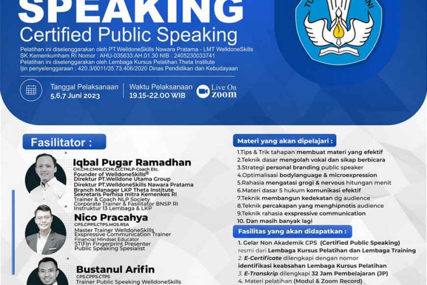 [ 5,6,7 Juni 2023 ] Pelatihan Public Speaking Online Selama 3 Hari ...