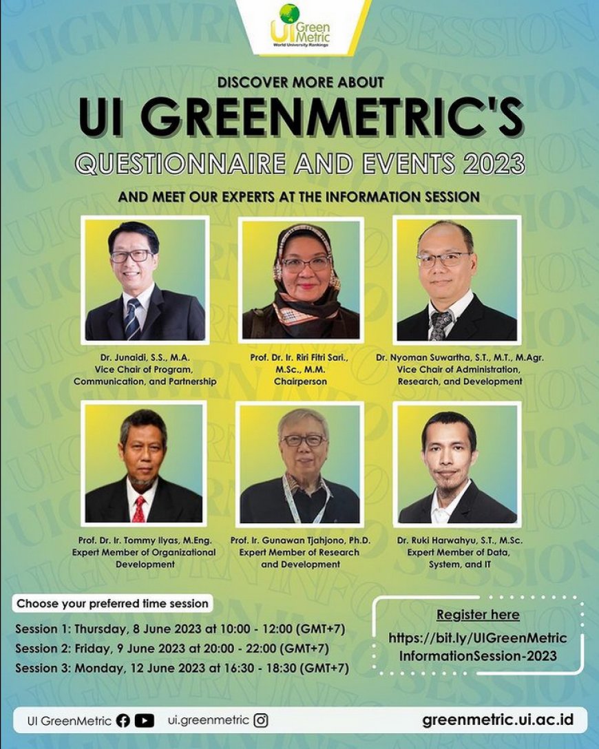 [12 June 2023] UI GreenMetric World University Rankings' Information Session
