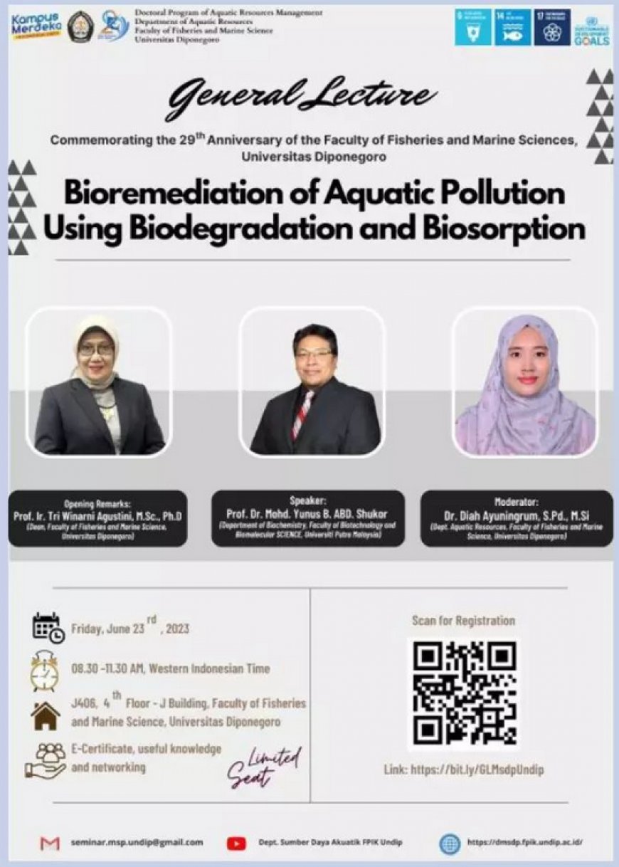 [June 23th, 2023] Bioremediation of Aquatic Pollution Using Biodegradation and Biosorption