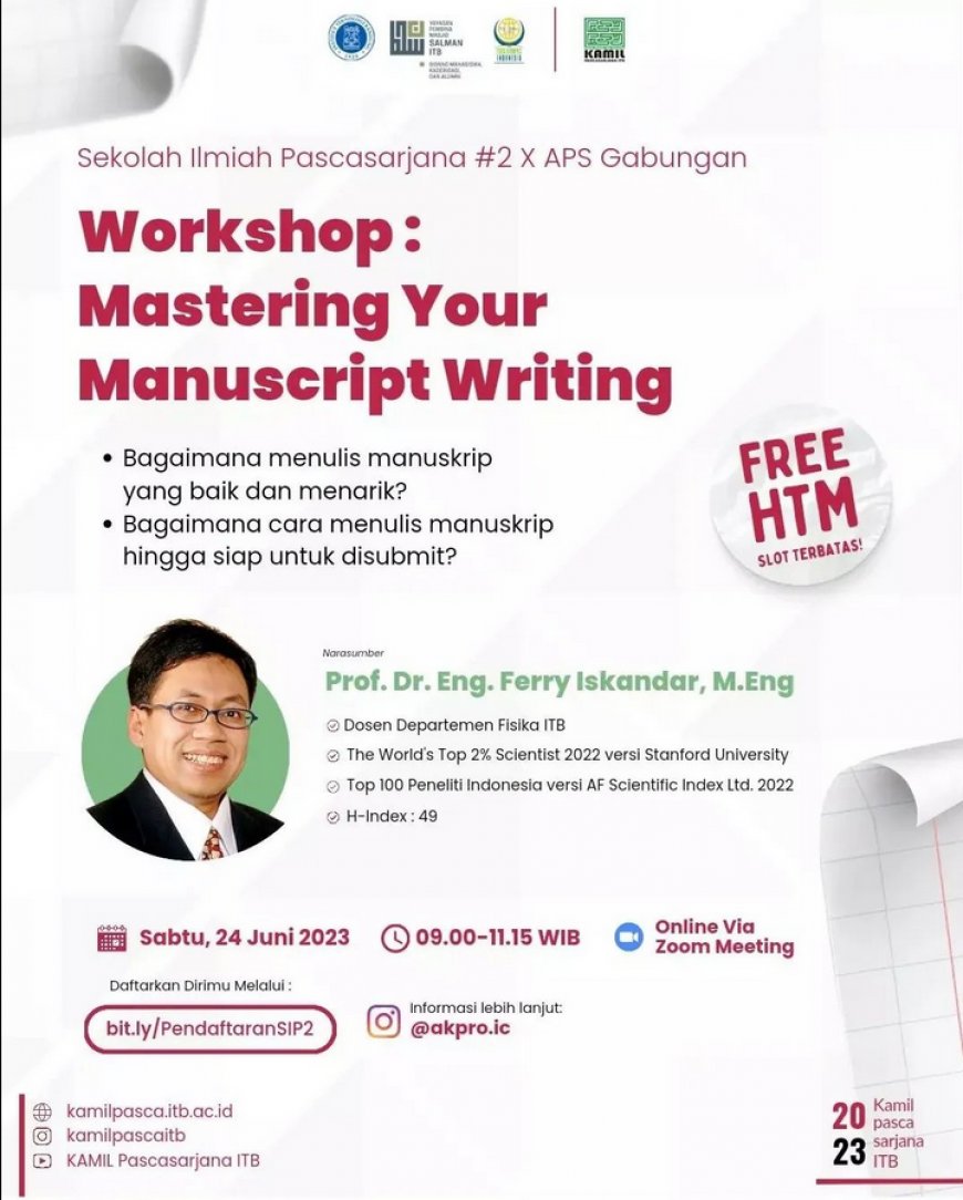 [24 Juni 2023] Mastering Your Manuscript Writing