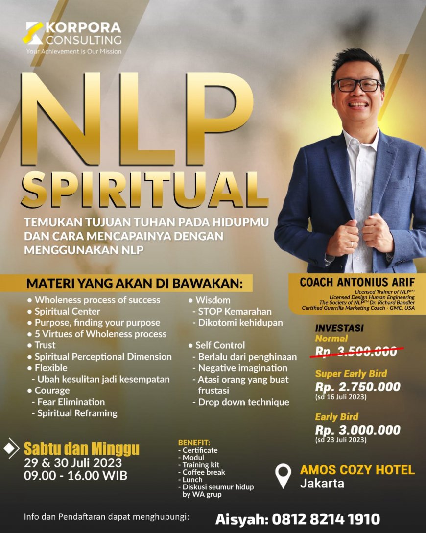 [29 & 30 Juli 2023] Training NLP Spiritual