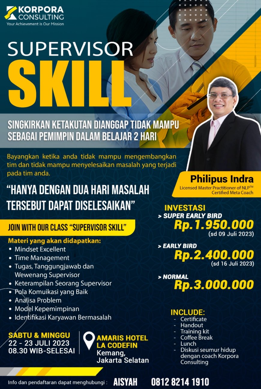 [22 & 23 Juli 2023] Training Supervisor Skill