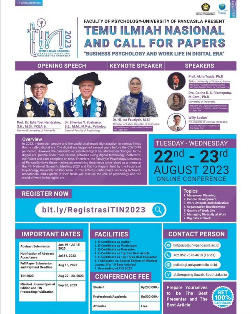 [22-23 Agustus 2023] Business Psychology and Work Life in Digital Era