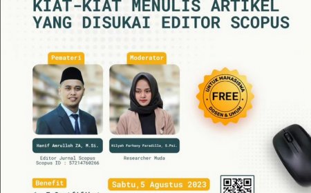 [ 5 Agustus 2023 ] Kiat-Kiat Menulis Artikel Yang Disukai Editor Scopus