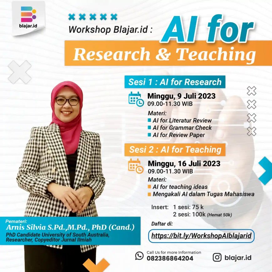 [9 & 16 Juli 2023] Artificial Intelligence (AI) for Research & Teaching