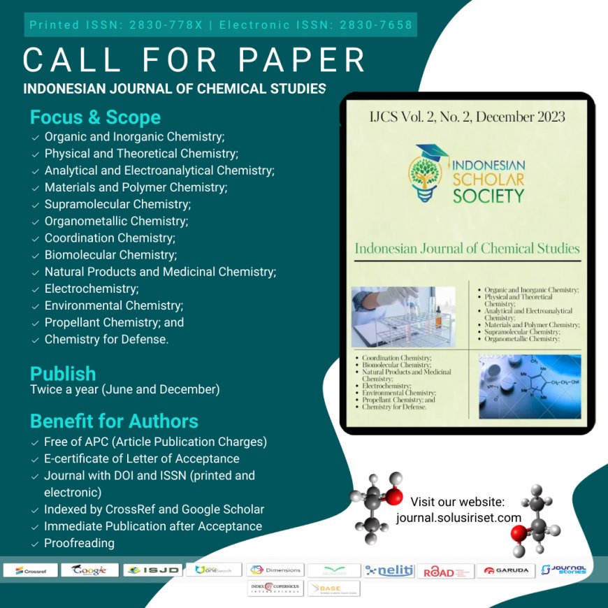 [Due Date December 1st, 2023] Call For Paper 2023 | Indonesian Journal of Chemical Studies