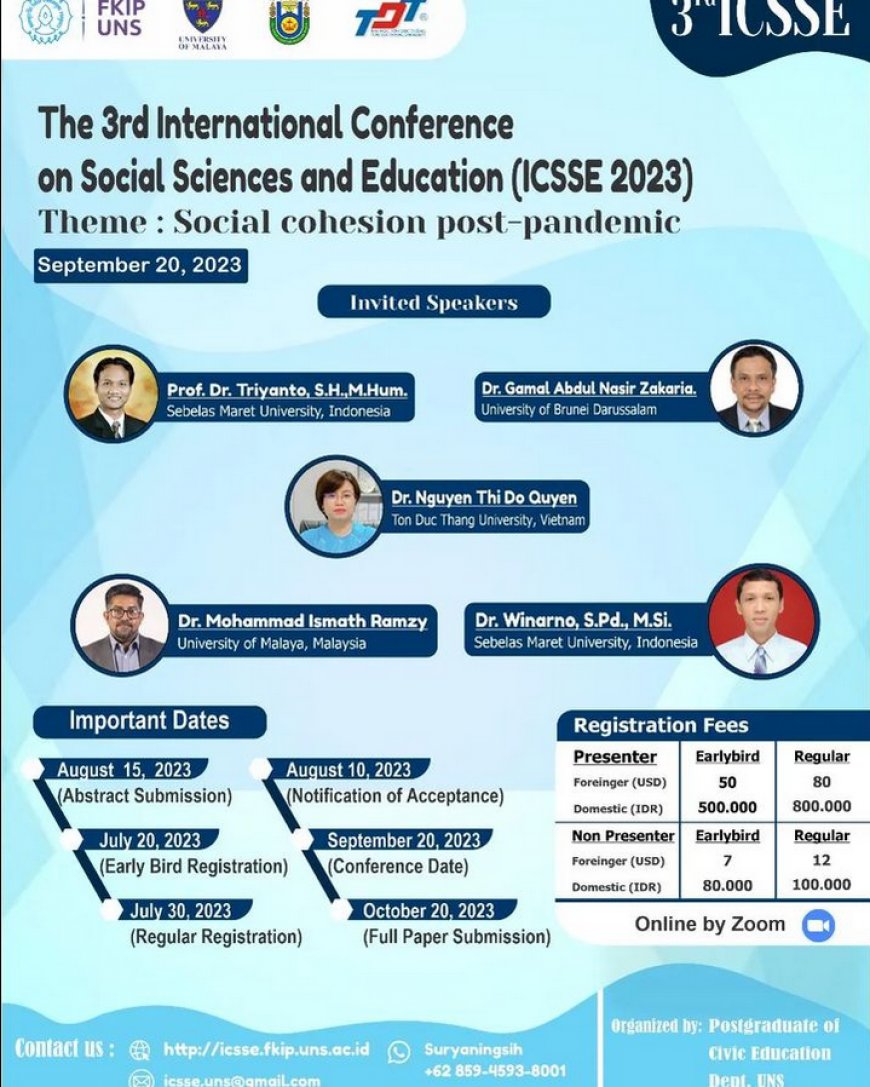 [September 20, 2023] The 3rd International Conference on Social Sciences and Education (ICSSE 2023)