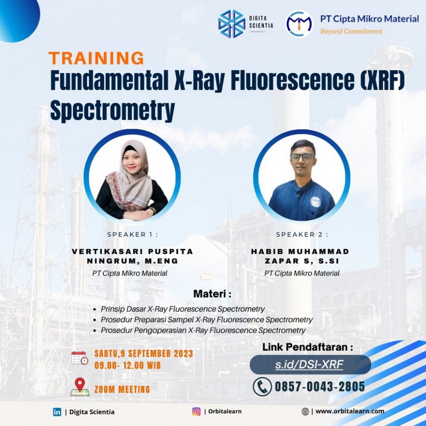 [9 September 2023] Training Fundamental X-Ray Fluorescence (XRF) Spectrometry