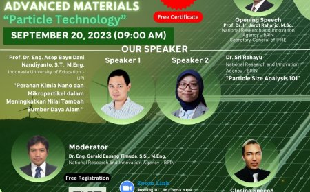 [Webinar | 20 September 2023] Clean Energy and Advanced Materials "Particle Technology" | BRIN