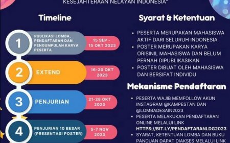 [Deadline 15 Oktober 2023]  Lomba Desain 2023 tema "Revitalisasi Ekosistem Perikanan Demi Kesejahteraan Nelayan Indonesia