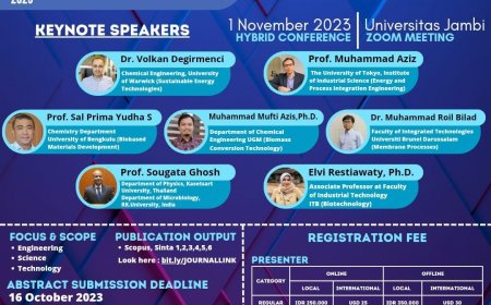 [Conference | 1 November 2023] The 1st Jambi International Conference on Engineering, Science, and Technology (#1 JICEST) 2023