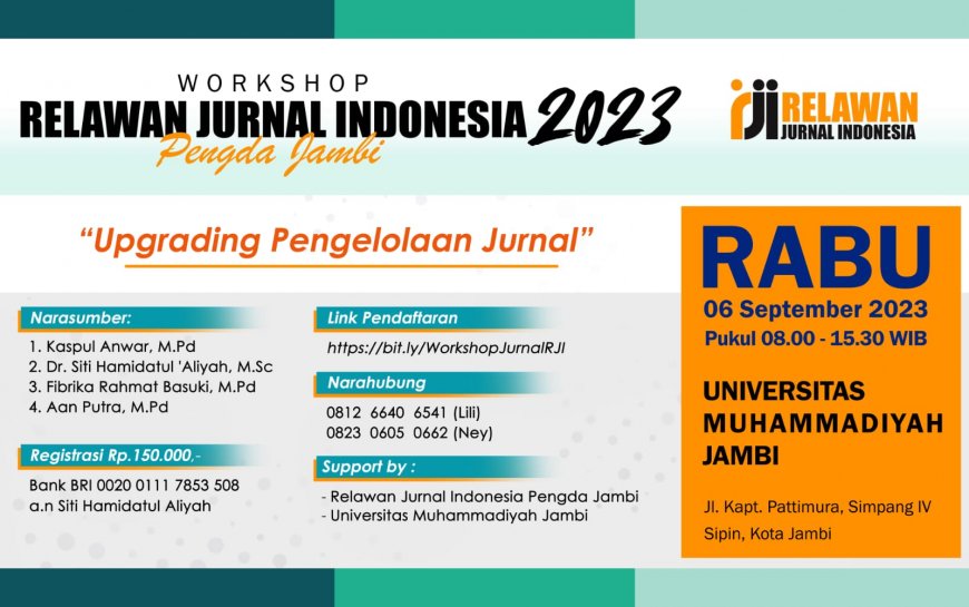 [Workshop | 6 September 2023] Workshop Upgrading Pengelolaan Jurnal Pengda Jambi 2023