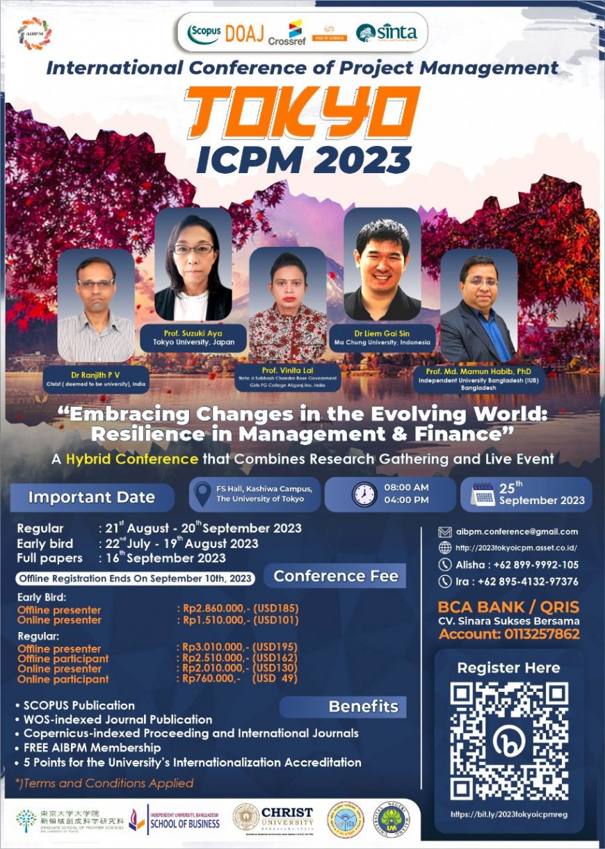 [25 September 2023] International Conference of Project Management TOKYO ICPM 2023