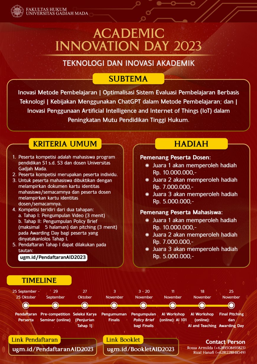 [Kesempatan Emas | 25 September - 25 November 2023] Academic Innovation Day 2023 | Teknologi dan Inovasi Akademik