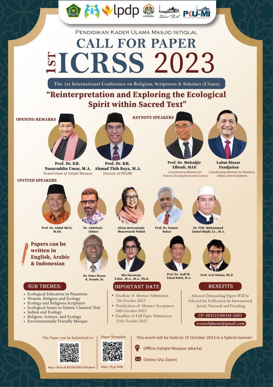 [Conference | 25 Oktober 2023]  The 1st International Conference on Religion Scriptures &  Scholars (ICRSS)