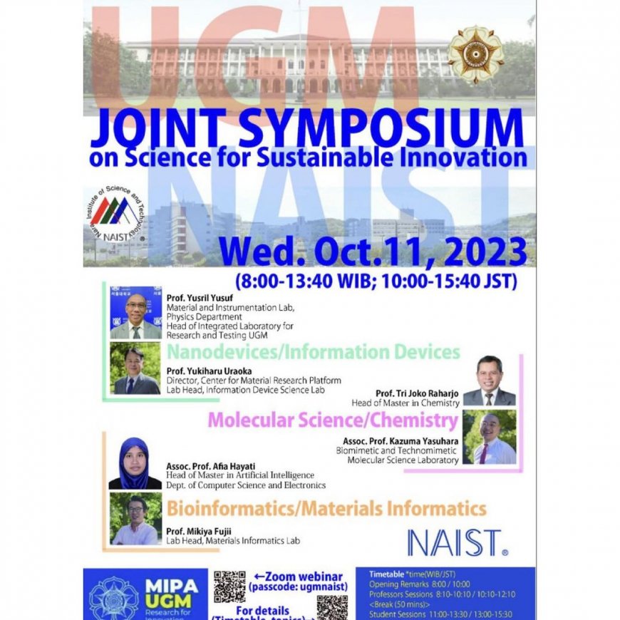 [Symposium | 11 Oktober 2023] UGM-NAIST Joint-Symposium on Science for Sustainable Innovation