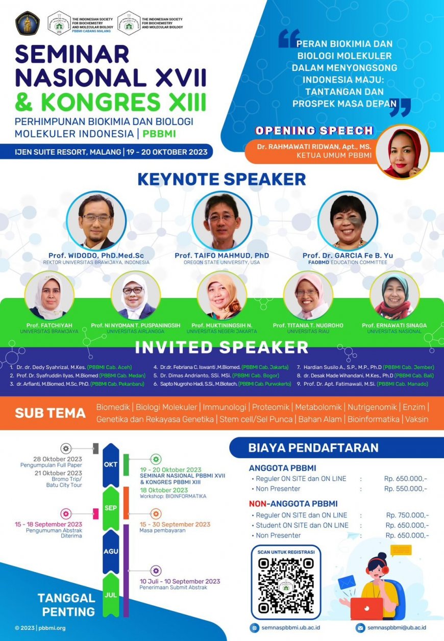 [Seminar Nasional | 19 - 20 Oktober 2023] Seminar Nasional PBBMI XXVI 2023 dan Kongres PBBMI XIII 2023