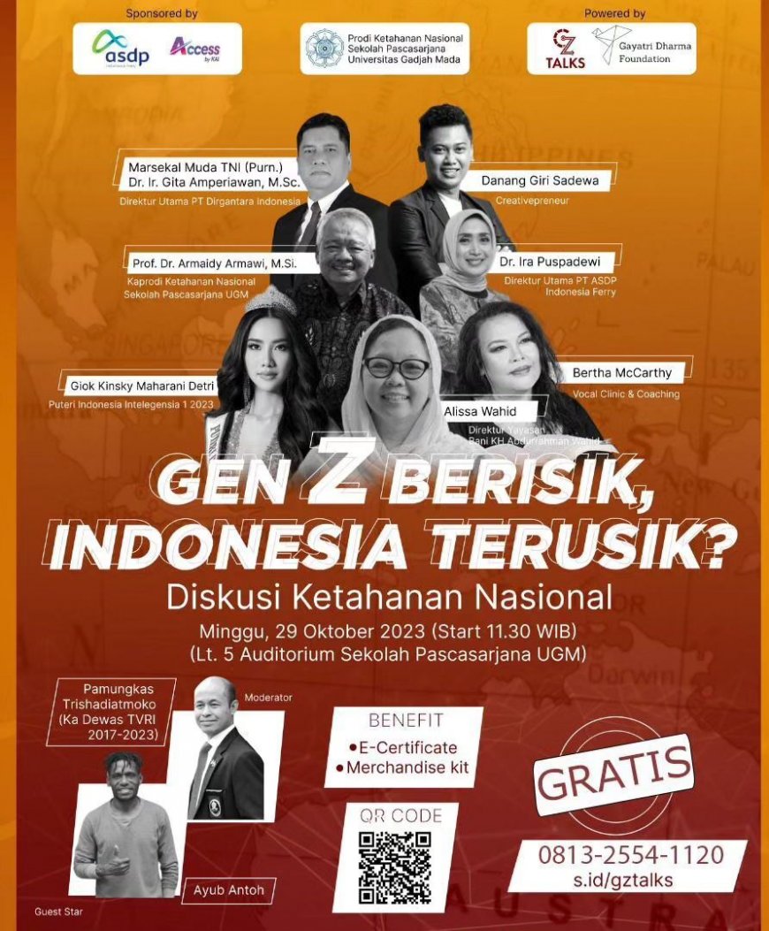 [Seminar | 29 Oktober 2023] Diskusi Ketahanan Nasional: Gen Z Berisik, Indonesia Terusik?