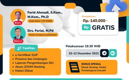 [10-12 Desember 2023] Diklat GRATIS Bersertifikat 32 JP: Persiapan Tahun Ajaran 2023 dengan Pengoptimalan Merdeka Belajar