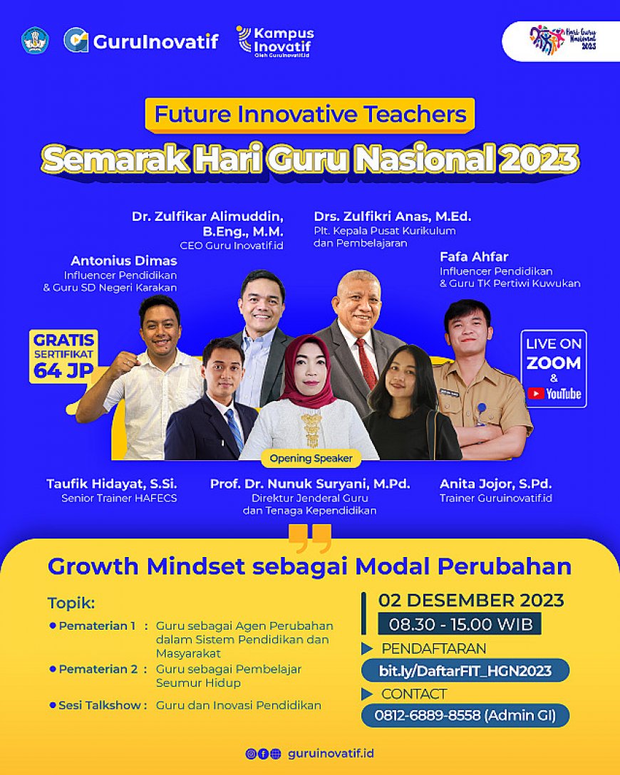 [2 Desember] 2023] Workshop & Webinar Nasional: Masa Depan Pendidikan Indonesia dalam Era Society 5.0 (96 JP)