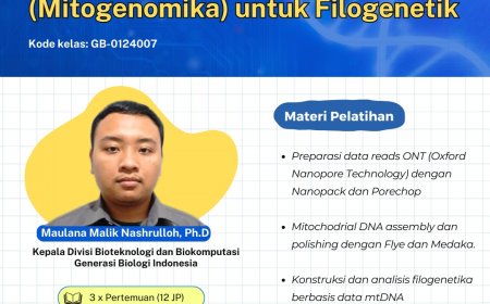 [20, 21, dan 27 Januari 2024] Analisis Genom Mitokondria (Mitogenomika) untuk Filogenetik
