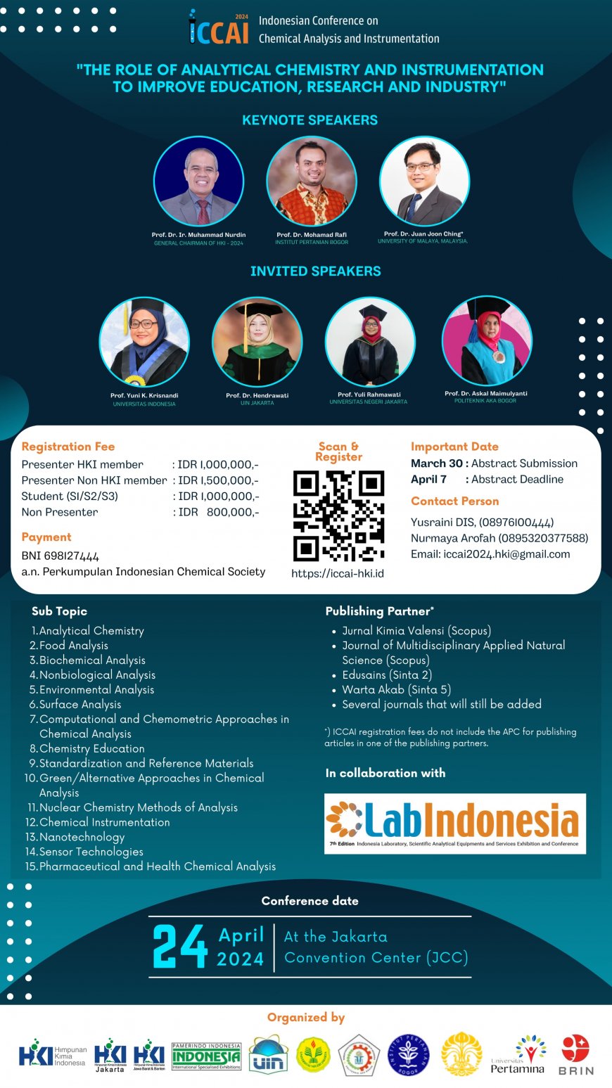 [Conference | 24 April 2024] Indonesian Conference on Chemical Analysis and Instrumentation (ICCAI) 2024